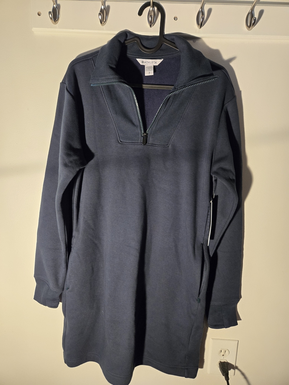 Athleta Dark Forest Green Half-Zip Sweater Dress -Cozy Karma